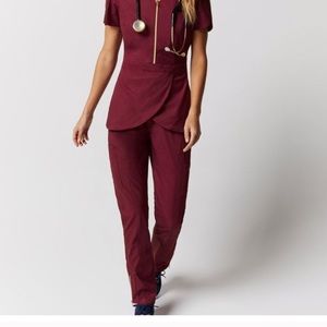 Maroon Jaanuu Straight Leg Scrub Pants